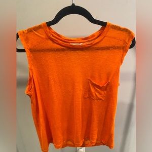 CLUB MONACO Linen Sleeveless Pocket Tee, Size S